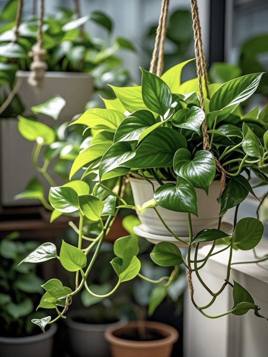 GenevieveTkx's tweet photo. Pro tip for your pothos! Water when the top 2 inches of soil feel dry, and keep it in bright indirect light—your trailing beauty will thrive in no time. ， https://t.co/kqS99luml7