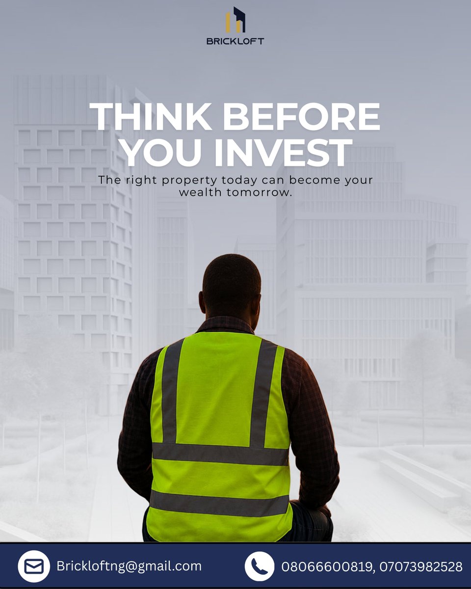 Brickloftng's tweet photo. The right property isn’t just an investment today, it’s a foundation for your wealth tomorrow. Make informed decisions, choose wisely, and invest where your future can grow.
#brickloft #buildingdreams #construction #Abuja https://t.co/qObIIpTmFm