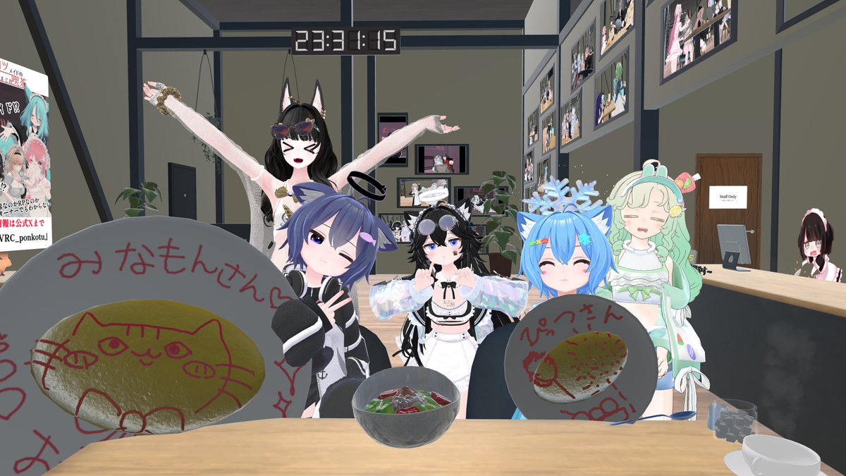 minamon_vrchat's tweet photo. 8/22　ポンコツ喫茶に行ってきました！！
今回はぴっつさんと相席して楽しまさせていただきました！！
#ポンコツ喫茶 https://t.co/DNIJ4jIzFC
