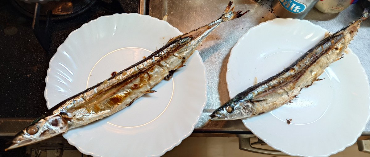 kouya_mk1's tweet photo. 秋刀魚の塩焼き https://t.co/W48GasbPdl