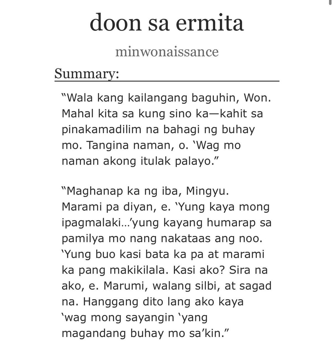 minwonaissance's tweet photo. doon sa ermita
tagalog #minwon au ao3 
📝: pls read my tags &amp; notes 

ch1/7, word count: 6.9k

🏷️: complex characters, heavy angst, bp!ww, smut, au prosti, older!ww x younger!mg, street culture, harsh environment, happy ending, mw!endgame

🔗 https://t.co/AYjF5D5dnz https://t.co/FiTS1BJm5b