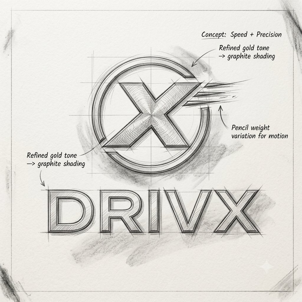Genuwinvibez's tweet photo. From concept to execution. โก Bringing the @DrivxToken identity to life, one line at a time. #DRIVX #LogoDesign https://t.co/WVxFjVzE8y