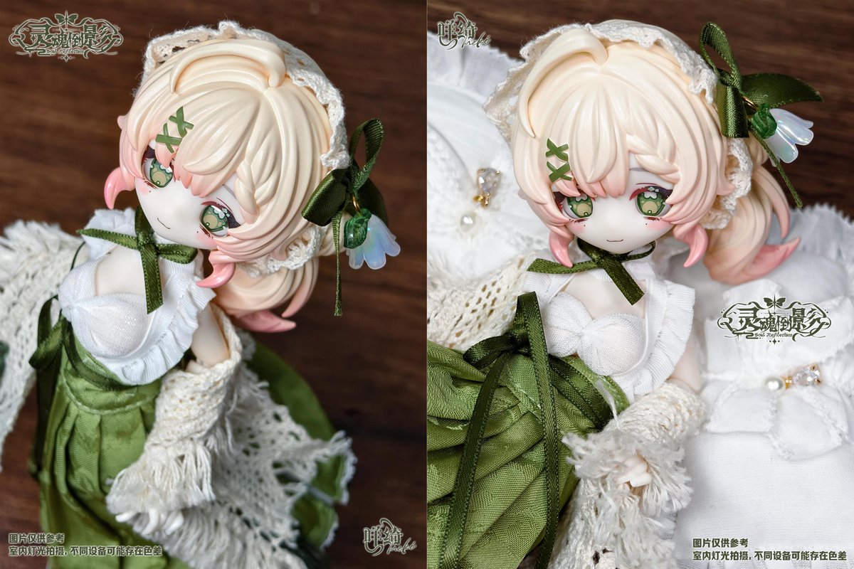 Mekistudio_'s tweet photo. ⏳「灵魂倒影」-茶-丨八分BJD盲盒实物展示
————————— 
🍃铃兰摇玉坠轻响，西洋烟雨故园晴。 —————————

系列：Meki咩绮-灵魂倒影 
类型：八分BJD盲盒 
身高：约20cm（不含头饰） 
配置：基础款6个+隐藏款1个+吊卡 
灵魂倒影脸片和眼片可以和终末祝福互换

#灵魂倒影 #咩绮meki #bjd #终末祝福 https://t.co/S8Bk4wRQ6t