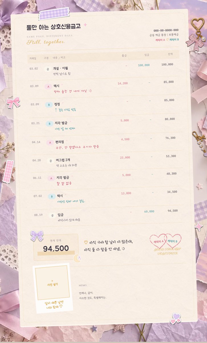 Giw8bb's tweet photo. #배포 #페어틀

주말 내내 가만히 있기 뭐해서

이미지 위에 윈도우 보정넣는 그거
https://t.co/a2U49XZE5b

자컾 혹은 개인 예금 기록 (서로 떠들수도 있어요 페어 날조 가능)
https://t.co/OFa9bCsCsY

1 - 캐릭터 이미지 넣고 적당히 한거 (아사오토 화이팅!)
2- 무료 이미지 넣고 윈도우 창 어디까지 뜨나 하고 실험한거
3-  개인 예금 기록 (이건 제 캐가 앤캐보고 주접떤거예요)
4- 사이트 들어가자마자 보이는 기본 목업이에요 수정하시면 됨니다 (테마 3개)