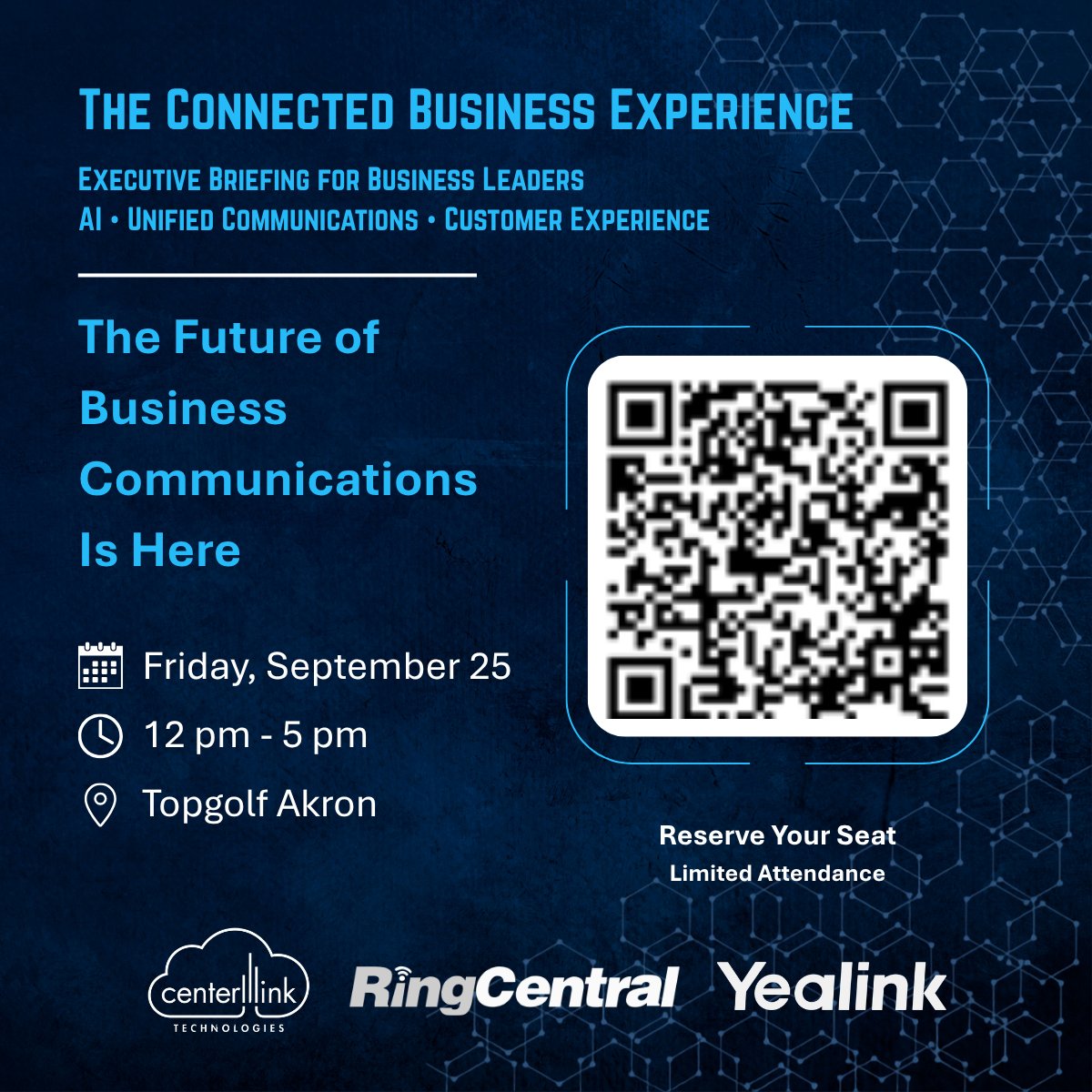 CenterlinkTech's tweet photo. If you’re thinking about how AI could change your business, you belong in this conversation.

Come away with practical takeaways and a clearer picture of what’s possible for your business.

Reserve Your Seat: https://t.co/NML3iic5mm https://t.co/m6puC4usfp