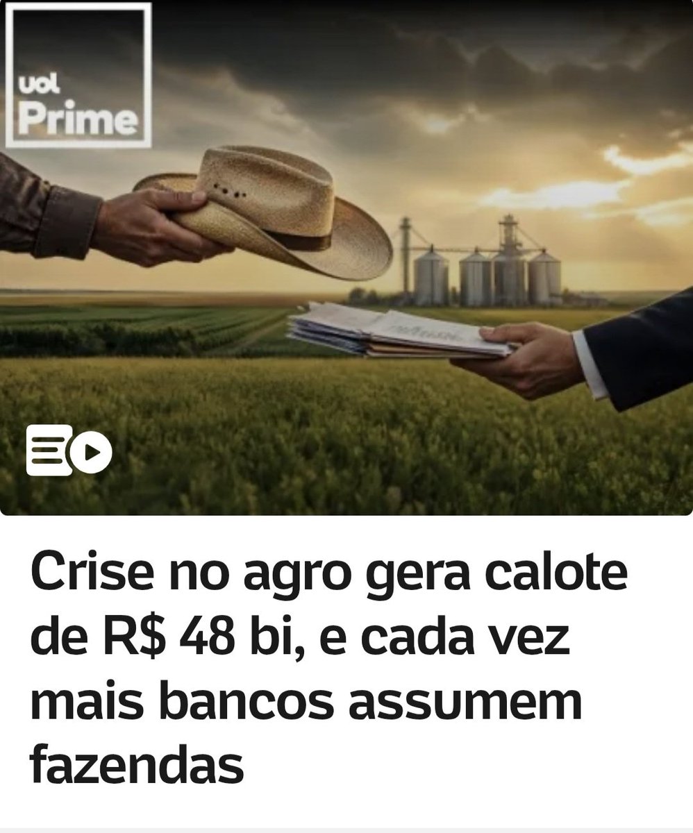 rudaricci's tweet photo. Matéria estarrecedora do UOL sobre calotes das grandes empresas do agronegócio. A maior parte do calote, R$ 29 bilhões, está concentrada entre produtores rurais de alta renda. O calote dos grandes subiu muito acima da média, mais de 7.000% em cinco anos. https://t.co/qlG2jvuuOU