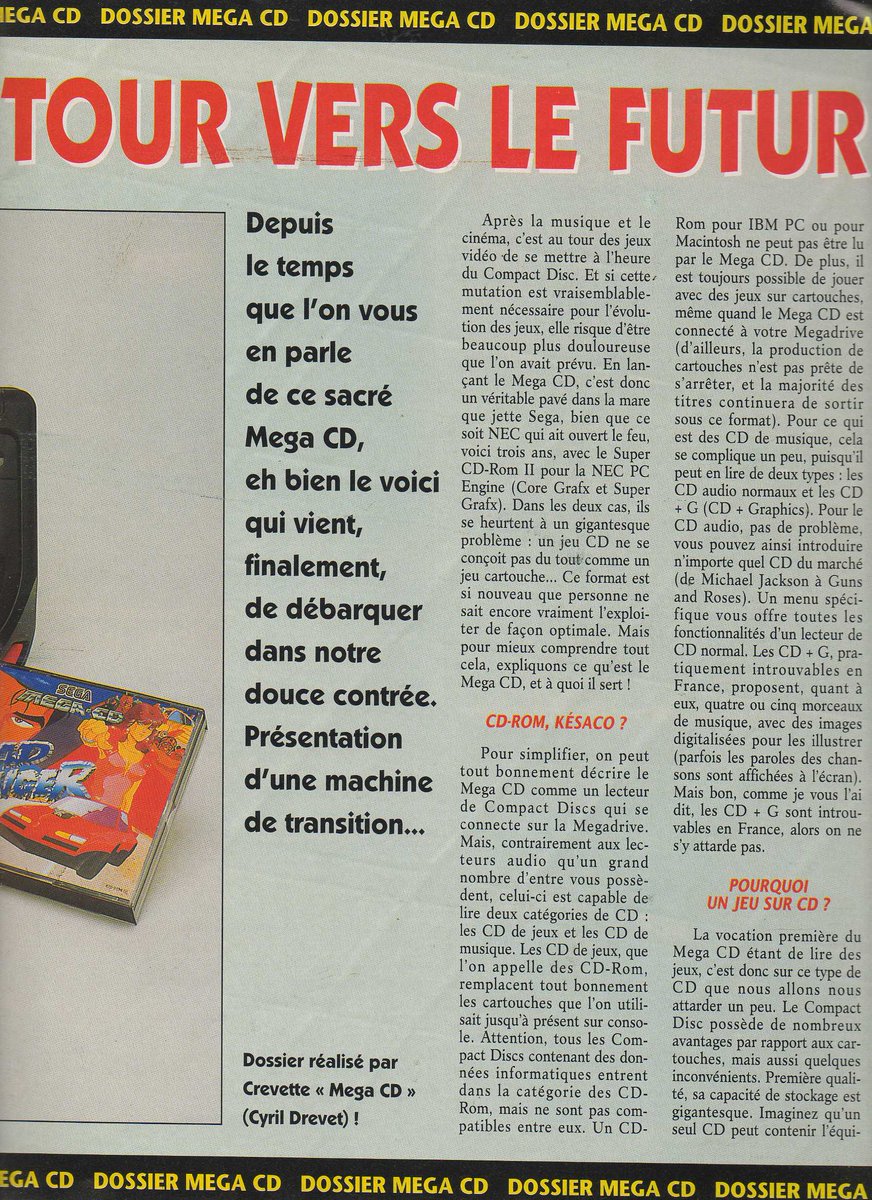 AllmightoFranky's tweet photo. #Nostalgeek,on continue de feuilleter ce numéro de #PlayerOne de la rentrée 1993 avec le gros dossier pour l'arrivée du #MegaCD 2 chez nous!Et oui on a directement bénéficié de la version 2!Dossier réalisé par Crevette alias @DrevetCyril!#retro #retrogaming #80s #90s 1/5 https://t.co/BtEYeB5gCn