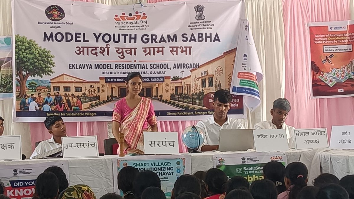 EMRS_AMIRGADH's tweet photo. Empowering tomorrow's leaders today, Democracy in action! Our students bringing fresh ideas and active citizenship to the Youth Gram Sabha 2026. Huge thanks to Ms. Sulekha for guiding the next generation of changemakers! 👏🌱 @NESTSHQ @CollectorBK @TribalAffairsIn https://t.co/IHAiqDmOM8