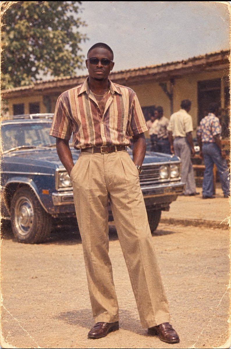 Hon_Jesugbemi's tweet photo. ChatGPT said this is how I would have looked in the 1980s. 😄 https://t.co/gTn5d6R15A