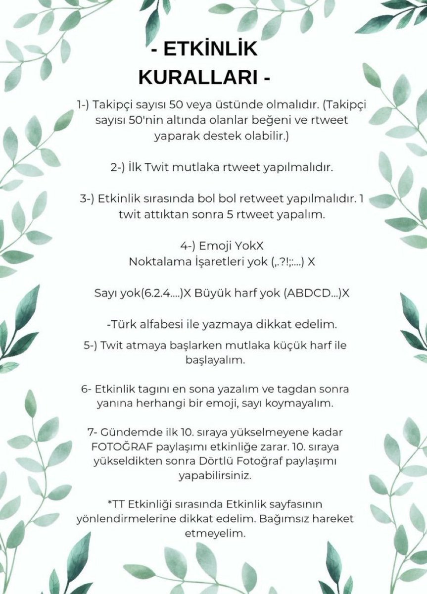 cilekliimonataa's tweet photo. 2 tane cihal etkinlik sayfası var, onlara dmden yazdım, görürlerse ilk twiti onların atması daha sağlıklı olur ama görmezlerse ilk twiti etkileşimi yüksek bir hesaptan yayınlarız... o vakte kadar düzenlenecek etkinlik için şu kurallara dikkat etmeyi unutmayalım🙏🏻

#UzakŞehir https://t.co/X04tr1CrVq