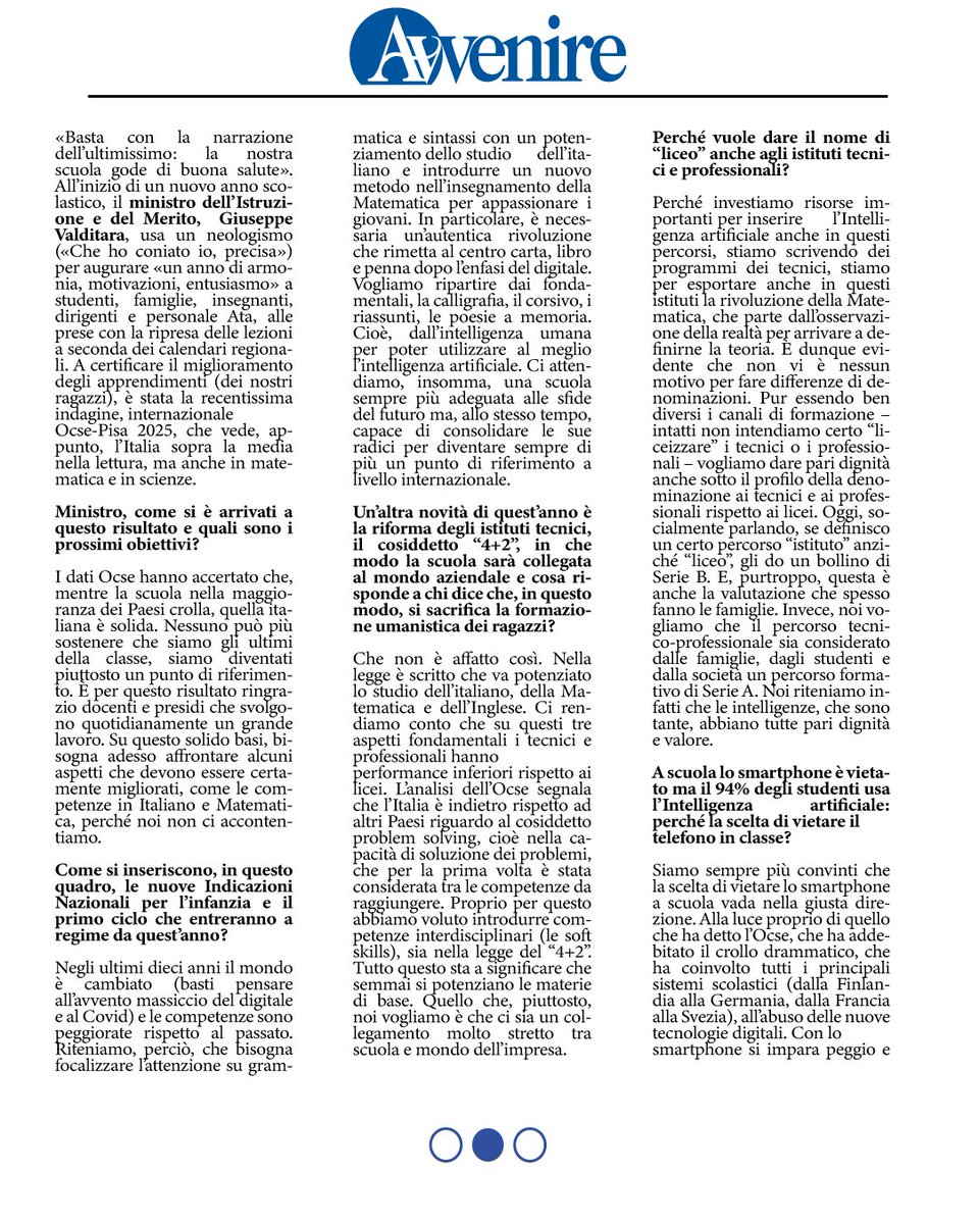 G_Valditara's tweet photo. La mia intervista oggi su #Avvenire.
https://t.co/7dsSRLgZj5
#scuola #mim @MIsocialTW https://t.co/c1tVJDKfdd