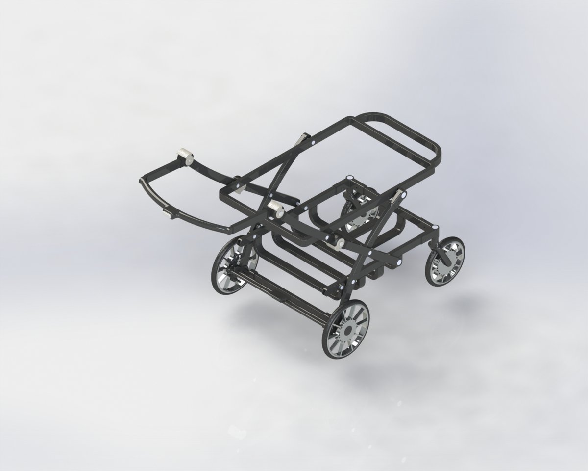 Mechoryx's tweet photo. Baby Cart Design | Product Development

A completed baby cart design focused on combining strength, stability, functionality, and practical everyday use.
The cart features a durable steel frame designed to provide a solid and reliable structure while keeping the overall design practical by using @SOLIDWORKS  as our primary CAD software to demonstrate it 

Key aspects of the design include:
• Strong and stable steel-frame construction
 • Practical folding mechanism for easy storage
 • Stable wheel configuration for smooth movement
 • Carefully designed joints and frame connections
 • Functional structure developed with real-world use in mind
 • Manufacturing considerations incorporated into the design
The goal was simple: take a practical idea and turn it into a well-thought-out product design.

Another completed project showcasing how thoughtful mechanical design can make everyday products more functional, reliable, and manufacturable.

#ProductDesign #MechanicalDesign #IndustrialDesign #ProductDevelopment #3DModeling #EngineeringDesign #MechanicalEngineering #DFM #Manufacturing #PrototypeDesign #ProductEngineering #DesignEngineering #3DCAD