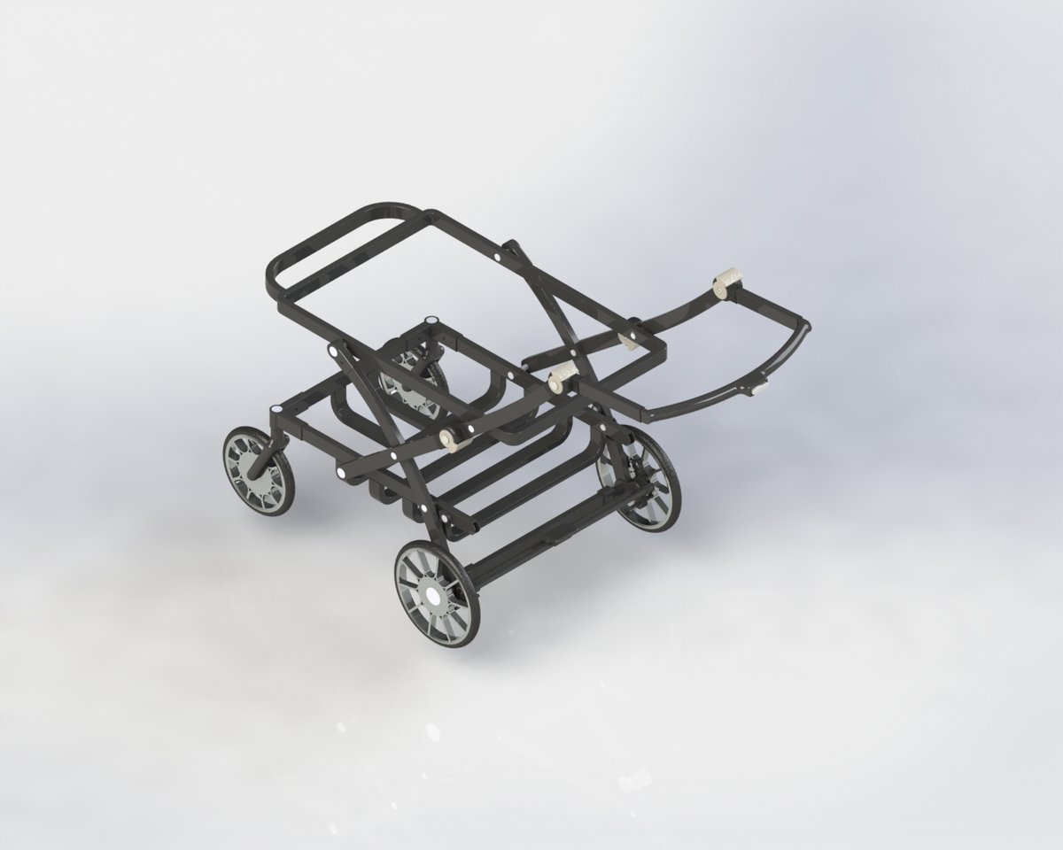 Mechoryx's tweet photo. Baby Cart Design | Product Development

A completed baby cart design focused on combining strength, stability, functionality, and practical everyday use.
The cart features a durable steel frame designed to provide a solid and reliable structure while keeping the overall design practical by using @SOLIDWORKS  as our primary CAD software to demonstrate it 

Key aspects of the design include:
• Strong and stable steel-frame construction
 • Practical folding mechanism for easy storage
 • Stable wheel configuration for smooth movement
 • Carefully designed joints and frame connections
 • Functional structure developed with real-world use in mind
 • Manufacturing considerations incorporated into the design
The goal was simple: take a practical idea and turn it into a well-thought-out product design.

Another completed project showcasing how thoughtful mechanical design can make everyday products more functional, reliable, and manufacturable.

#ProductDesign #MechanicalDesign #IndustrialDesign #ProductDevelopment #3DModeling #EngineeringDesign #MechanicalEngineering #DFM #Manufacturing #PrototypeDesign #ProductEngineering #DesignEngineering #3DCAD