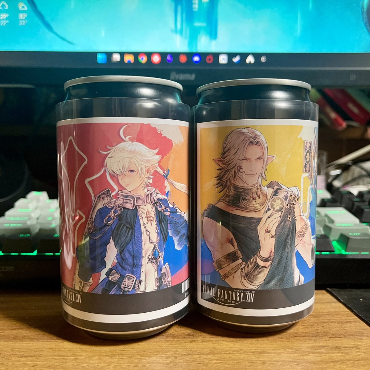 Larkie_FF14's tweet photo. FF14オリジナルデザイン缶🥫やっと買えたよー！フィノとウリエンジェだった！ https://t.co/5waS0G7WeL