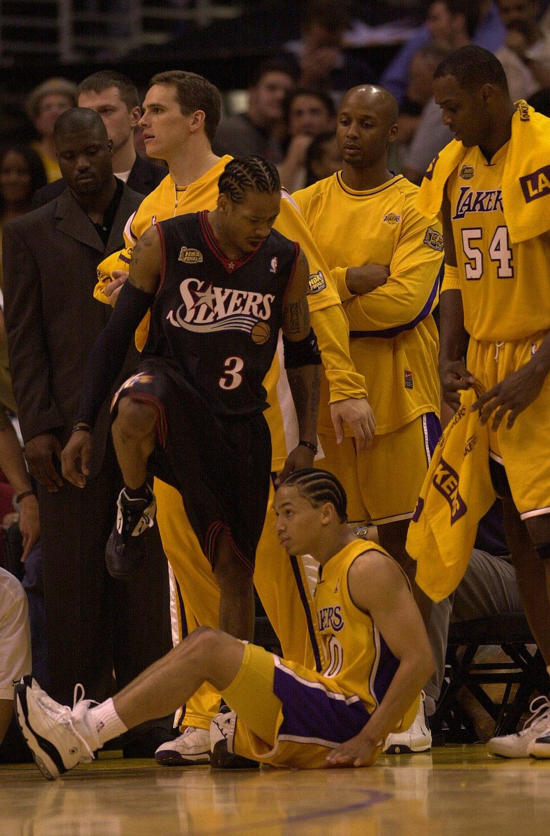 NBABrasil's tweet photo. 📷  Allen Iverson. 2001. NBA Finals.     #NBAHistory https://t.co/O8eyDKf4Xp