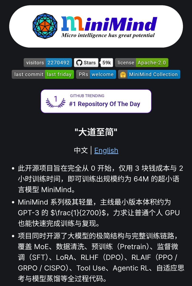 shanyanggm's tweet photo. 有些仓库免费到，你会怀疑自己是不是看错了许可证！

10个。全部开源。

1.Archify
代码库直接出架构图、时序图、数据流。少手动画框。
https://t.co/5GMQyhLfgb

2.OpenMAIC
多Agent同一间教室里备课：课件、测验、互动页，一句话往下做。
https://t.co/7dIM3pOogI

3.DeepSeek Harness
DeepSeek官方的Agent架子。插件拼起来，管Agent怎么碰真实代码。
https://t.co/oQczZkded4

4.Ponytail
让写代码的Agent学懒人高级工程师：能不写就不写。
https://t.co/pXv5lIhaFV

5.Agent Skills
可复用技能包，Agent从通用助手变成会干某一摊的人。
https://t.co/c2NifSzKM1

6.OmniVoice Studio
本地声音工作室。克隆、配音、长文本，尽量不把音频送上别人的云。声音权属自己看。
https://t.co/ma1no9BxR6

7.Scientific Agent Skills
给科研用的技能库。生物、化学、药研，Agent不只会写代码。
https://t.co/4vBYDhLt4k

8.Orca
多个写代码的Agent并排跑，你对着结果挑一份合进去。
https://t.co/jFBeHxbB7S

9.MiniMind
很小的模型，从零训一遍就能看懂大模型是怎么走完的。
https://t.co/cSDcgDFp7X

10.God's Eye View
浏览器里的空间可视化，公开数据铺在三维地球上。
https://t.co/7q9sPoU7j8

有的今晚就能用。有的值得先读。

有的过几个月可能还在涨。

先收藏，周末随便打开一个。开干！