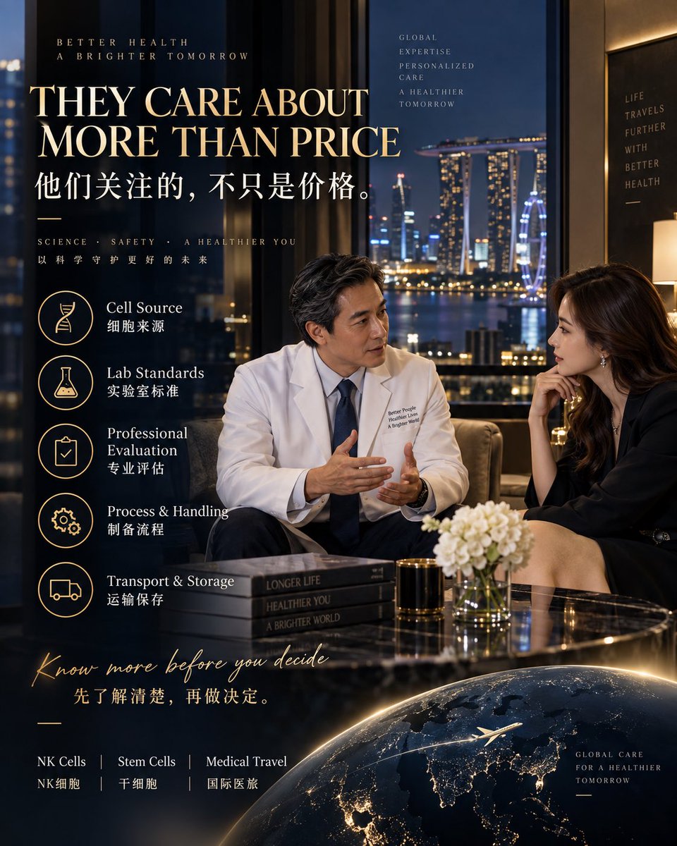 Willvrzt's tweet photo. 越来越多高净值客户开始主动了解 NK细胞、干细胞和国际医旅
他们关注的不只是价格,而是长期健康管理、专业评估、细胞来源与整体服务体验
Want to know more?
DM “CELL”
私信 「CELL」
#NKCells #StemCells #MedicalTravel #CellHealth #NK细胞 #干细胞 #国际医旅 https://t.co/MGnB3qzDKC