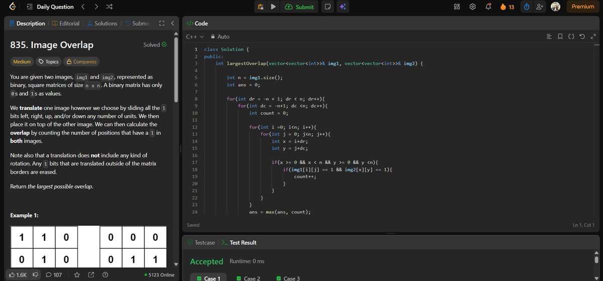 ashish_a15's tweet photo. Day 115: DSA &amp; Databases 🚀

✅LC 835. Image Overlap(POTD)
✅LC 496. Next Greater Element I
✅Next Greater Element(GFG)
✅Max Product Subsequence of Size K(GFG-POTD)

#DSA #LeetCode #CS50 #SQL #Coding https://t.co/rDLrm7rtGN