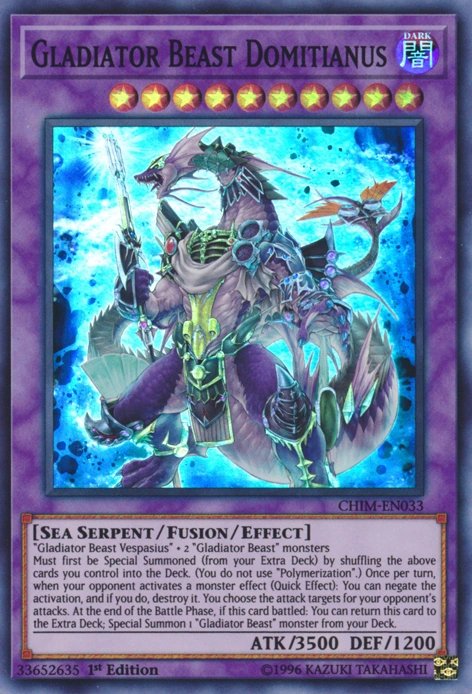 FloofiestRebel's tweet photo. Her second is a Gladiator Beast deck she found and mainly used during the war. The ace monster being Gladiator Beast Domitianus https://t.co/ayQnJIezVD