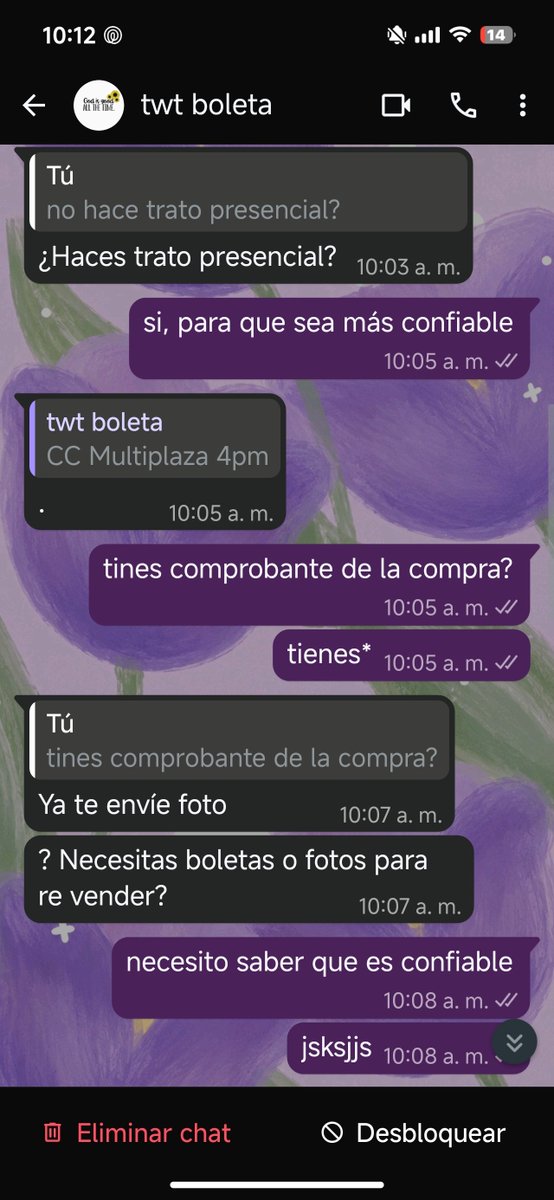 roses4reb's tweet photo. ‼️ ESTAFA CONCIERTO DE BTS EN BOGOTÁ ‼️
si ven este perfíl y este anuncio tengan cuidado, dice que hace trato presencial empezó a tratarme mal por pedirle comprobante de la compra, no sé si sea la chica de la foto pero es segura estafa https://t.co/YZTbXS6Pba