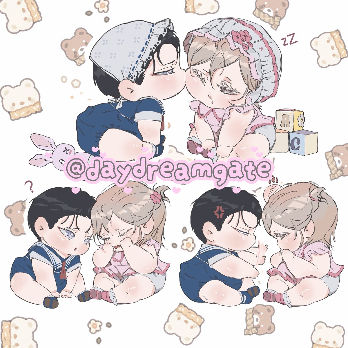 daydreamgate's tweet photo. วันเกิดยัยมกยอน เลยถือโอกาสแชร์ภาพที่เพิ่งคมช. ให้เป็นความจดใจ๋ของแม่ๆบนไทม์ไลน์ค่ะ ส่วนตัวชอบอาร์ตนี้มากๆ อยากง่ำๆด้วยความหมั่นเขียว 😭💕🫶🏼

For Mok’s birthday, I’m sharing a commissioned fanart of MokNan. I personally LOVE this art style. They are such chubby babies — my heart 😭💕

Fanart by @Within_the_hive 
OC by @DanRim_ 
CMS by @daydreamgate 

 #สัมพันธ์ลวงรัก #Borderline #미혹의경계