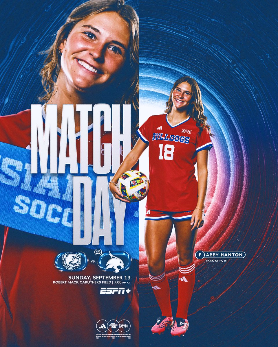 LATechSOC's tweet photo. GAME DAY‼️

📍Ruston
🆚 No. 15 Texas State
🏟️ Robert Mack Caruthers Field
⏰ 7 p.m. CT
📺 ESPN+
📊 https://t.co/rZjODU0UDg

#HBTD | #BarkLouder https://t.co/DwQ3ZR4y5b