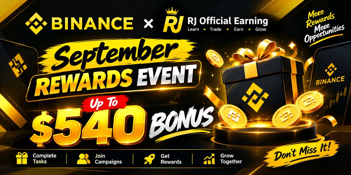 Rjofficialearn's tweet photo. Binance × RJ Official Earning September Rewards Event Up To $540 Bonus 🔥

🎁 September Volume Bonus Event 
📅  September 6 – September 30

◀ 150K Volume ➜ $5 
◀ 250K Volume ➜ $10 
◀ 500K Volume ➜ $20 + T-Shirt 
◀ 1M Volume ➜ $45 
◀ 2M Volume ➜ $90 + HODL BOX
◀ 3M Volume ➜ $150 
◀ 4M Volume ➜ $220
◀ 5M Volume ➜ $270 
◀ 10M Volume ➜ $540

I return 100% of my affiliate Fee Back rewards to everyone who joins through my link. 💰

🎯 Lifetime Benefits Our Family : 
🔹 100% Fee Back 
🔹 Lifetime Fee Discount 
🔹 Fast Support 
🔹 Bonus Rewards Instant Distribution

🔗 Register Here 3.5$ Bonus Instant : https://t.co/sWsFyxvsC1

📩 DM Me If You Need Any Help
📩 Telegram Username : https://t.co/vgLF9LNw5C

#Binance #Trading #Affiliate