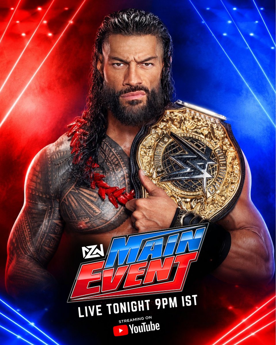 DZW_official's tweet photo. Tonight on DZW #MainEvent 
•  Tribal Chief returns 
• New Undisputed Champion wil be live
• MITB Qualifier Match 
• United States Champion Damian Priest will be live.
#wwe  #wweraw  #smackdown #RomanReigns #BrockLesnar https://t.co/NZKq7DrKsU