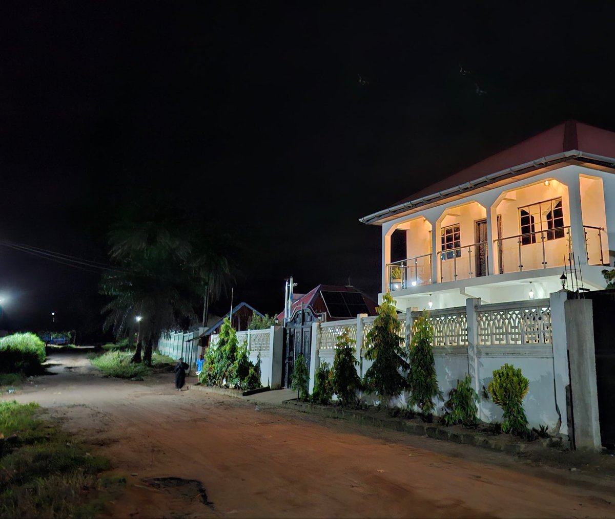 CenterMemory's tweet photo. The Sierra Leone Civil War Museum at night - we have an outdoor space you may rent for small events. There is also a conference room for meetings. The museum is located in Lungi. https://t.co/vxNG4NE3Bx