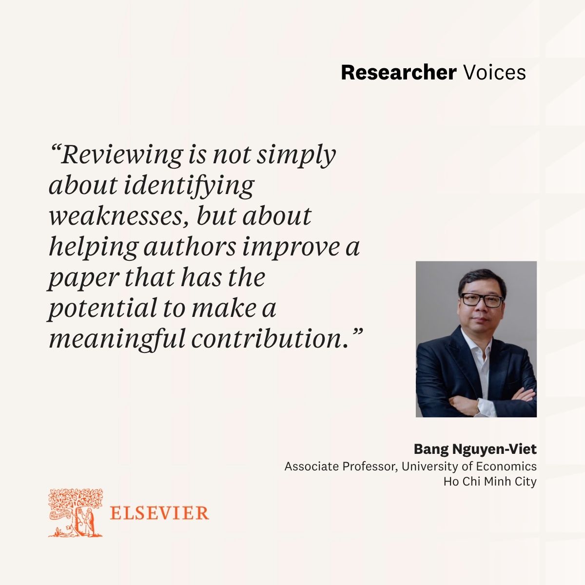 ElsevierConnect's tweet photo. Peer review works best when feedback helps authors move forward.
For Peer Review Week, Julio Torales and Bang Nguyen-Viet share what they’ve learned from being both reviewers and authors.
Learn more: https://t.co/dOLhFDQIDO
#PeerReviewWeek2026 https://t.co/0RyKr9pogn