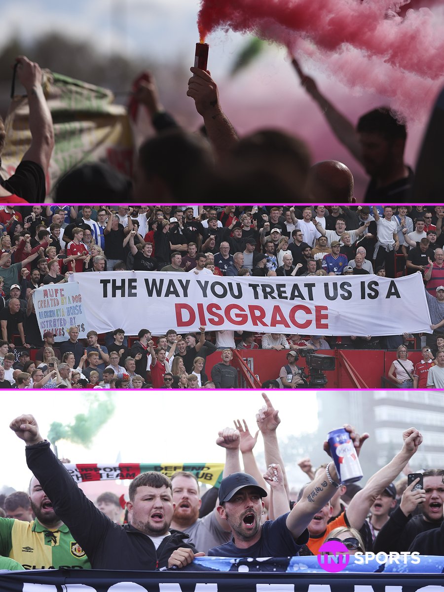 footballontnt's tweet photo. Manchester United fans have been protesting the club's ticket touting crackdown before their derby game.

It comes after United recently confirmed that 685 season ticket holders have been banned and a further 464 received either a reduced sanction or a final warning.

📰 Manchester Evening News