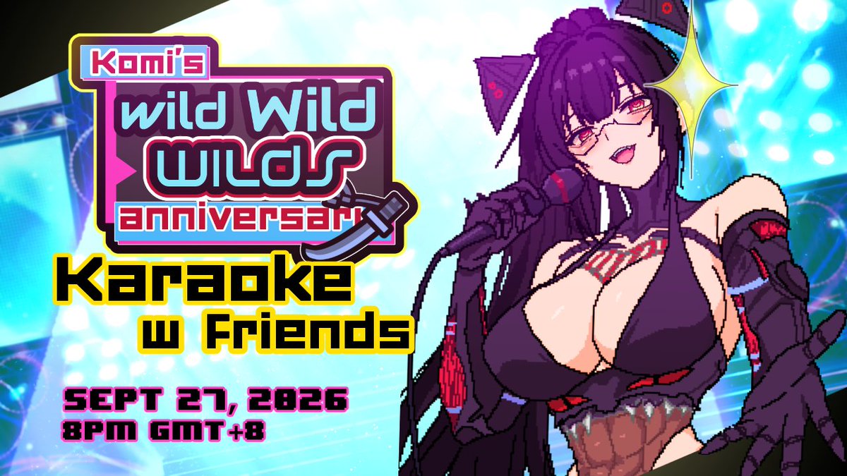 komikkitty's tweet photo. 🚨 ANNIVERSARY KARAOKE 🚨

Announcing the ⟬Komi's wild Wild WILDS Anniversary⟭ finale ⇒ ⟬ Karaoke w/ Friends ⟭ .
        ➥ friends to be announced soon!

📅  Sept 27, 202 ⏰ 8pm GMT+8 https://t.co/AqrOxxblVN