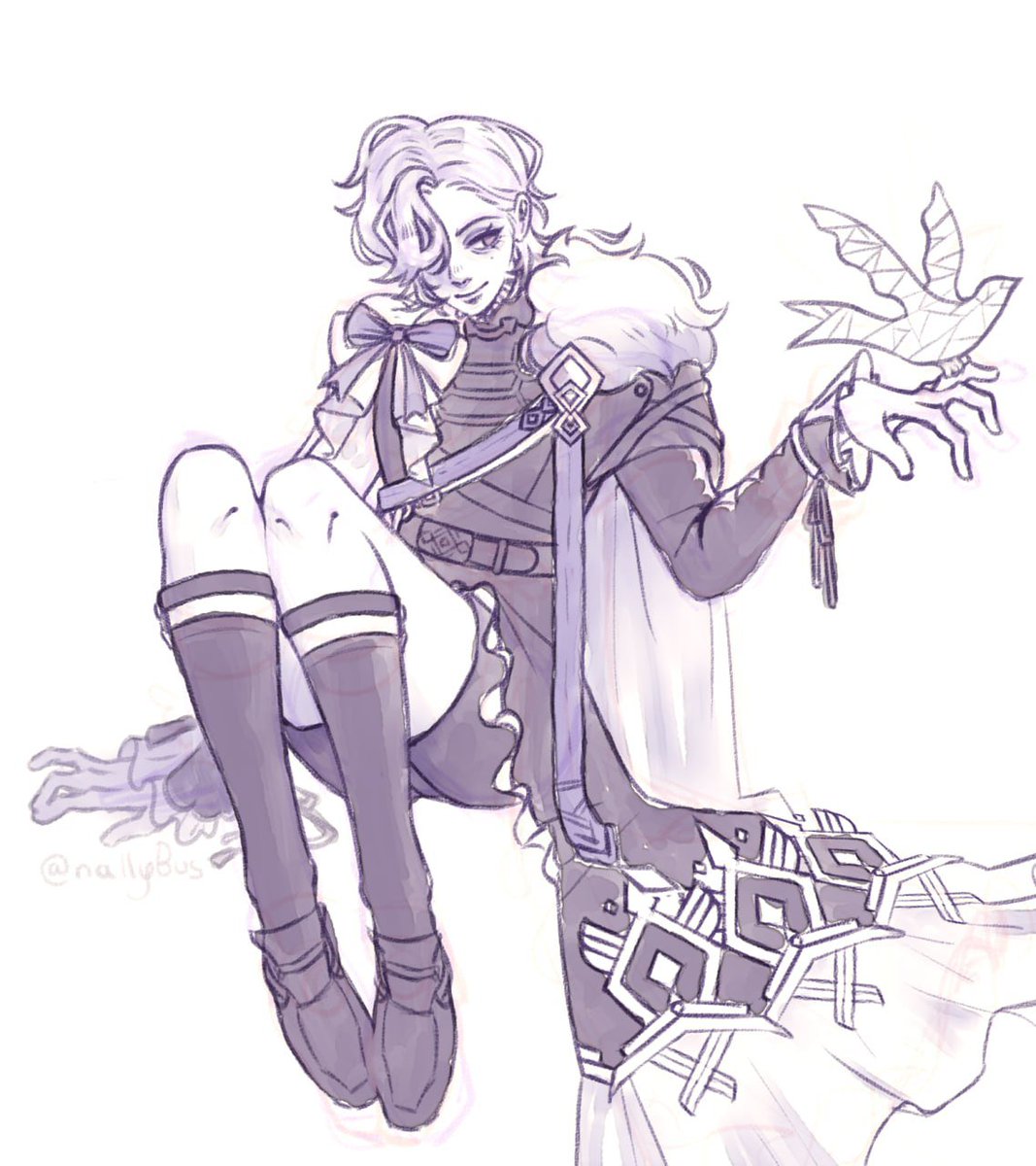 nallybus's tweet photo. my baby bird is so beautiful and elegant 🙏💜

#GenshinImpact #原神 #illuga https://t.co/mWZx2BTUXm