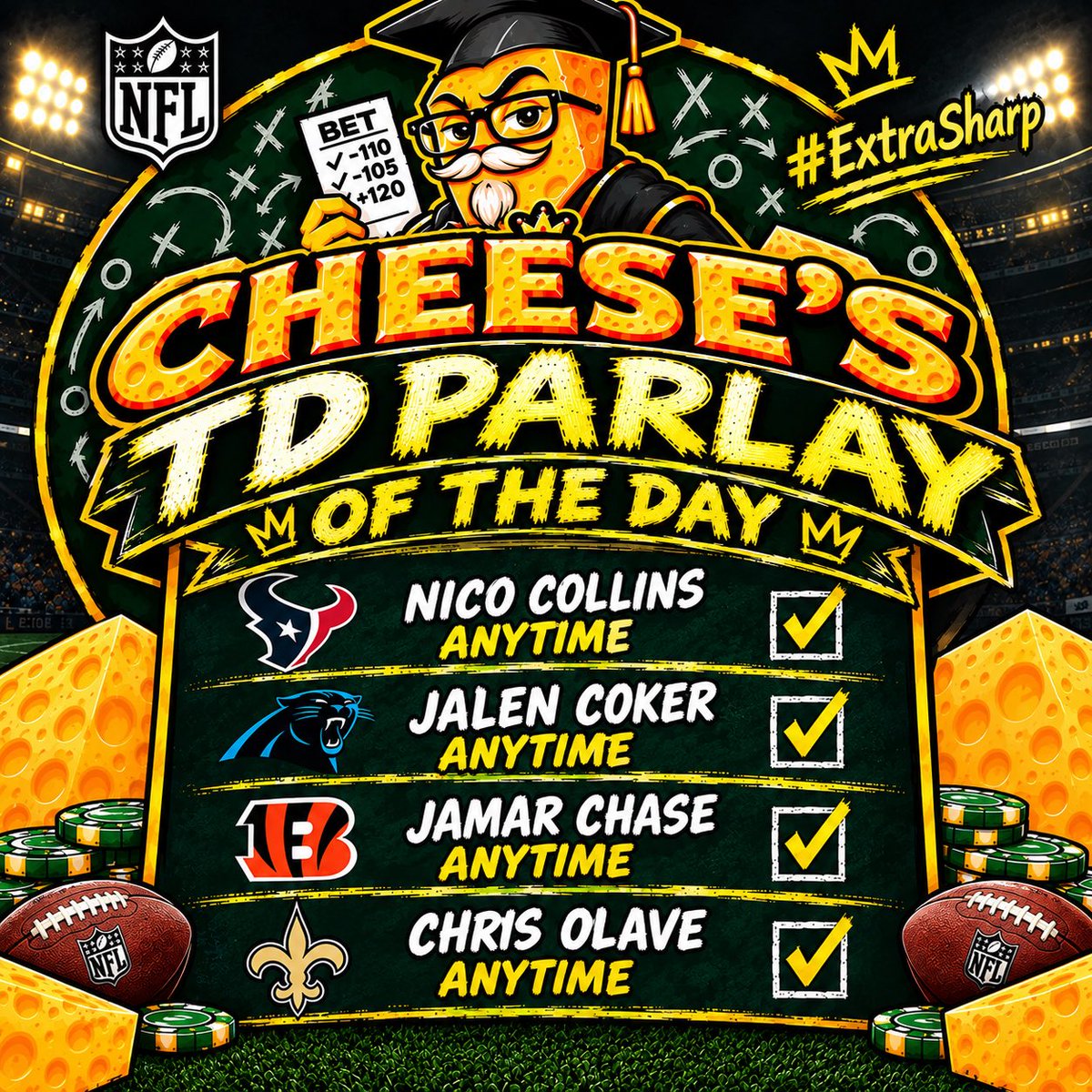 TheCheeseDoc's tweet photo. How about a TD Parlay? LFG #ExtraSharp #🧀 https://t.co/Hfbr1jWC2h