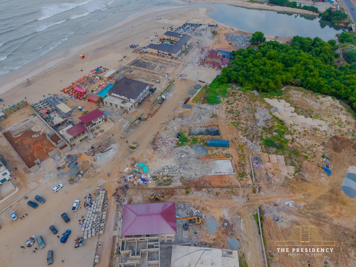 Channel1TVGHA's tweet photo. Aerial view of demolished illegal structures along Laboma beach

#PinkFlamingoClub #LabomaBeach #DemolitionExercise #GreaterAccra #GhanaNews #ChannelOneNews #CitiFM https://t.co/CJ9i6dHu96