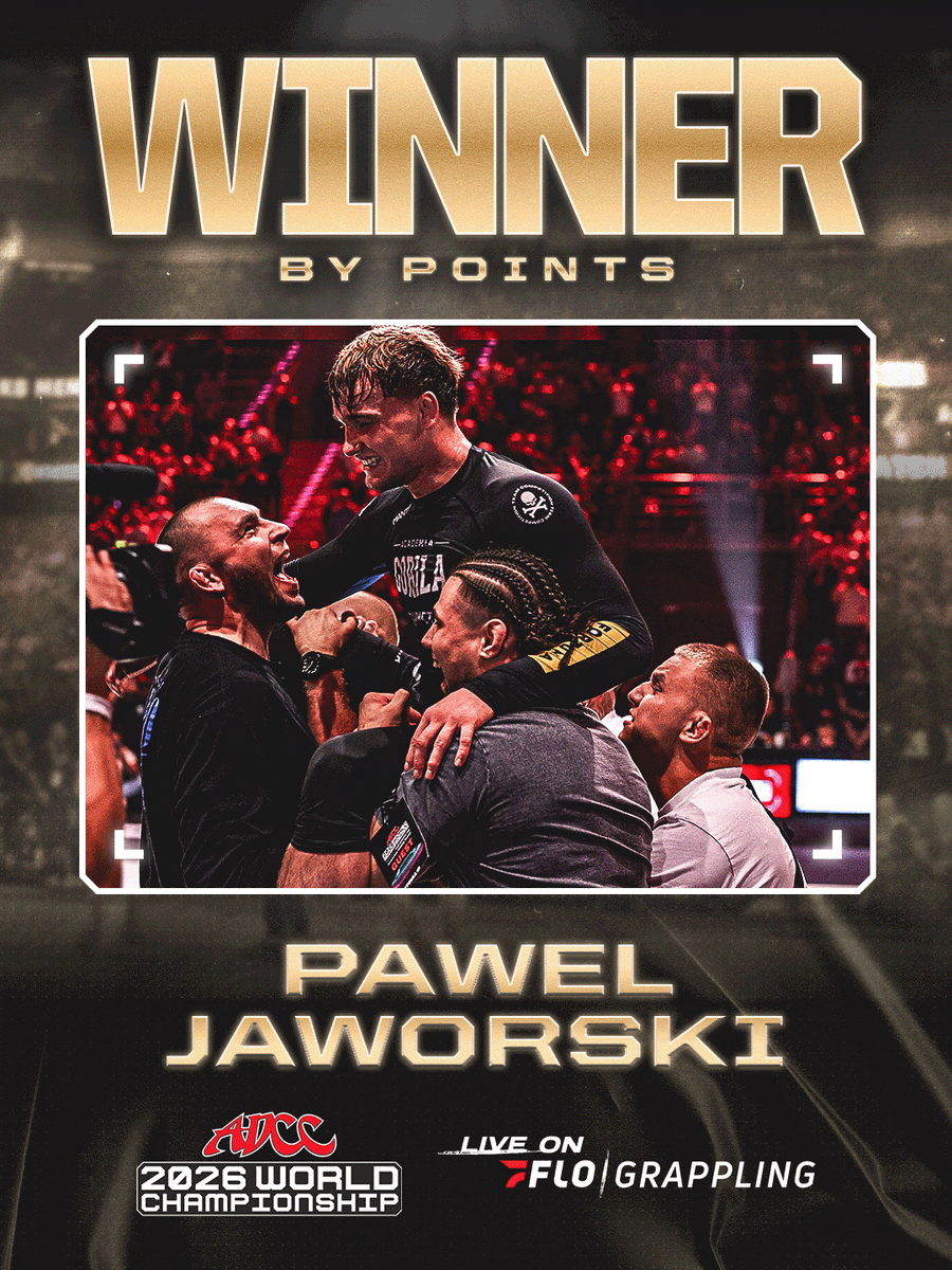 FloGrappling's tweet photo. The Hometown Hero puts Poland on his back and brings home an ADCC World Title.  

Pawel Jaworski is your 2026 ADCC -88kg World Champion. 🙌  

[ #ADCCWorlds | Sept 12-13 | Live on FloGrappling📺 ] https://t.co/3zX5PTrPsf