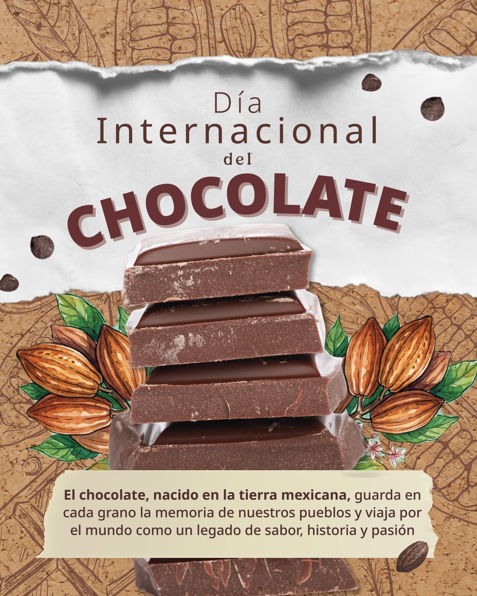 Agricultura_mex's tweet photo. 🌿✨ Cuenta la leyenda que Quetzalcóatl regaló a los hombres un árbol…
🌳 Ese árbol fue bautizado con el nombre científico Theobroma cacao, que en griego significa “alimento de dioses”.
🍫👑 Un regalo que ha endulzado el paladar del mundo por siglos…

¿Sabes de qué alimento hablamos? 😉