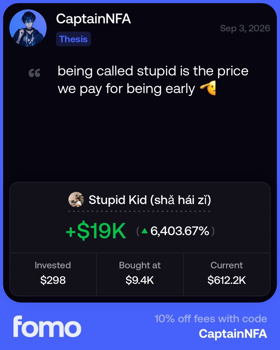 CaptainNFA's tweet photo. one of the most important things you can learn as a trader and as a person is accountability.

every trade you take is your decision.

alas kols can shill or top pnl traders can influence you.

but you pressed the buy button.

i’ve had plenty of moments that taught me this.

example from my fomo public wallets (even though i told people not to copy me):

i was up $30k on rabbit on and ended up taking only $12k.

i was up $20k on stupid kid and round-tripped the entire thing.

could I blame the market?

sure.

but at the end of the day, those were my decisions.

you can’t control what happens after you enter a trade.

you can control how you react to it.

lost money on someone else’s call? learn from it.

got rugged? learn from it.

made a great trade? understand why it worked.

stop looking for someone else to blame.

take accountability.

because if you don’t own your decisions, you’ll never become the trader you want to be.