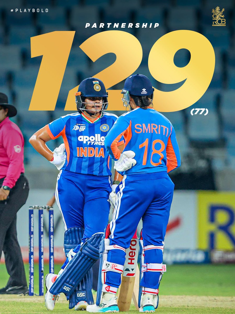 RCBTweets's tweet photo. 𝐇𝐢𝐠𝐡𝐞𝐬𝐭 𝐩𝐚𝐫𝐭𝐧𝐞𝐫𝐬𝐡𝐢𝐩 𝐢𝐧 𝐖𝐓𝟐𝟎 𝐀𝐬𝐢𝐚 𝐂𝐮𝐩 🫡

The Final had its opening statement. Incredible start that meant business! 🔥

📸: BCCI | #PlayBold #ನಮ್ಮRCB https://t.co/6onPYLFIEO