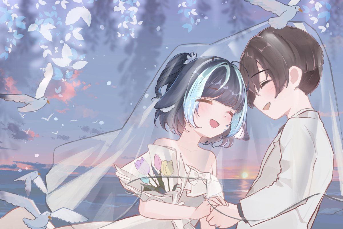 SaiaMantaray's tweet photo. I'm getting married!!! I'm going to be a wife!💙🥹

I'm so incredibly happy and blessed to have met you,  and to get the chance to spend the rest of my life with the kindest, most gentle and funniest man I've ever met

I still can't believe we met online, going from being my commissioner to my husband 👉👈 

We make such a good team together, in game dev, in jokes, in creativity and as a couple!! Nobody could ever complete me the way you do

I will cherish every moment we have together, and I'm so happy to get to be called your wife 🥹 🫶
⠂⠄⠄⠂⠁⠁⠂⠄⠄⠂⠁⠁⠂⠄⠄⠂ ⠂⠄⠄⠂☆

Adorable art by @/SangTaiyou 🫶