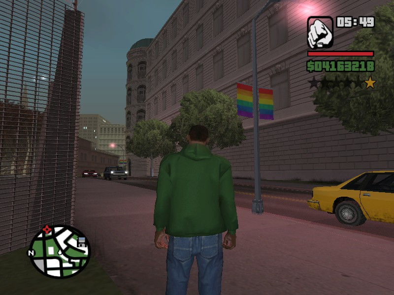 ShinkaLucZ's tweet photo. GTA SA ANDREAS TINHA BANDEIRAS GAY NO JOGO EM 2004 E NGM FALA NADA SOBRE, IMBECIS DESMIOLADOS https://t.co/8lzOvk7ODQ