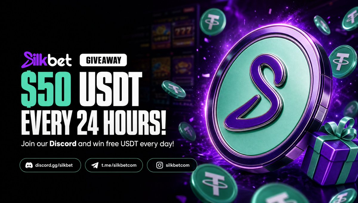 Silkbetcom's tweet photo. $50 USDT. Every 24 hours. For the next 30 days.

Follow us + join our Discord to enter the Giveaway.

https://t.co/fbUjI7PkCK

New winner every day. 🎁 https://t.co/t2pk1cDsYz