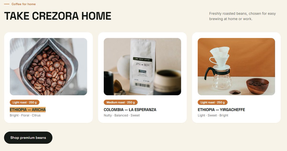 DavidWilliamMw1's tweet photo. Coffee website concept

I designed this modern coffee website with a focus on a premium visual experience and a seamless user journey.

From the immersive homepage to the clean ordering and checkout interface, I balanced strong visuals with practical UX.

https://t.co/6IVaYXyh4U https://t.co/J7C7aqwid1