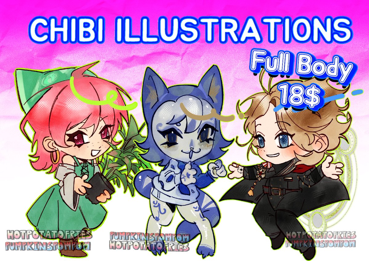 pumpkinspompom's tweet photo. Hi Everyone! After working really hard I finally compiled all of my c0mmission sheets! I recently volunteered to help a charity out so 20-30% of all c0mm earnings will go to helping a family evac. g4za :) All information will be below!

You can c0mm me by clicking my vgen link! https://t.co/TwmiA5H4SP