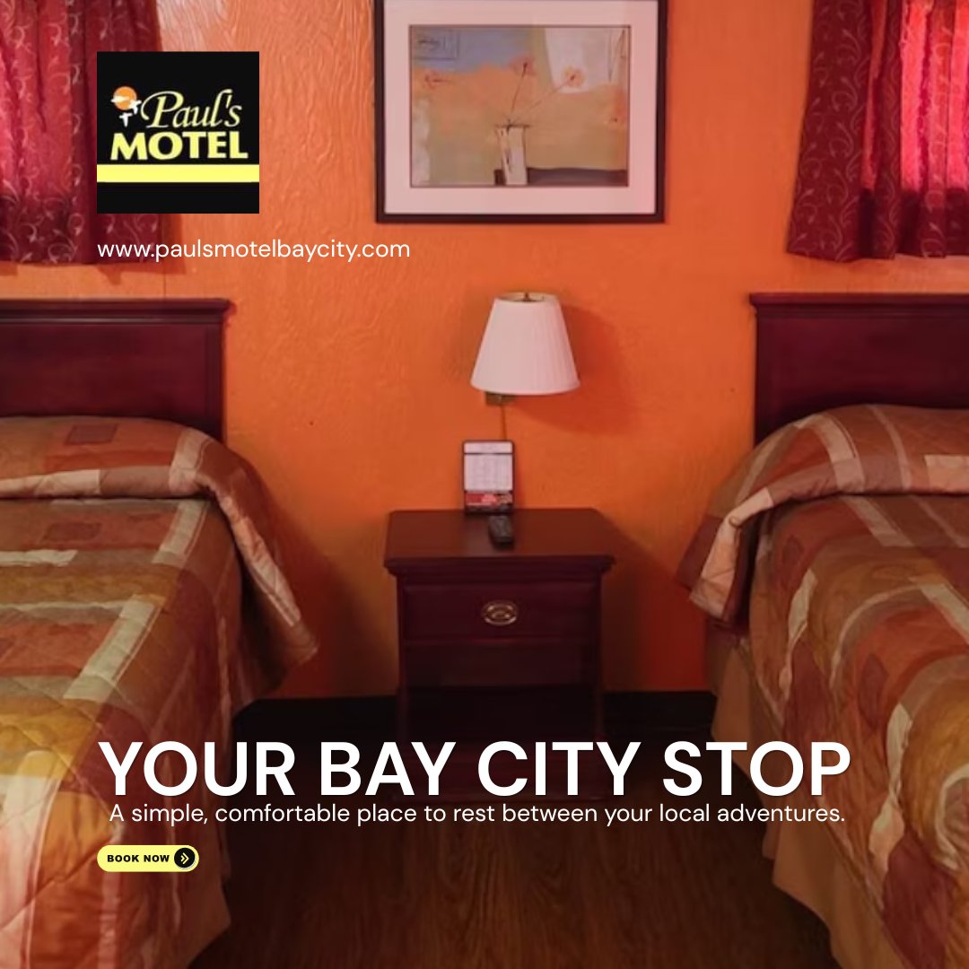 PaulMotelBayC's tweet photo. Your Bay City stop. 🛏️✨ A simple, comfortable place to rest between your local adventures. Make Paul’s Motel your home base in Bay City. #PaulsMotel #BayCity #Michigan https://t.co/voCDisQKsb