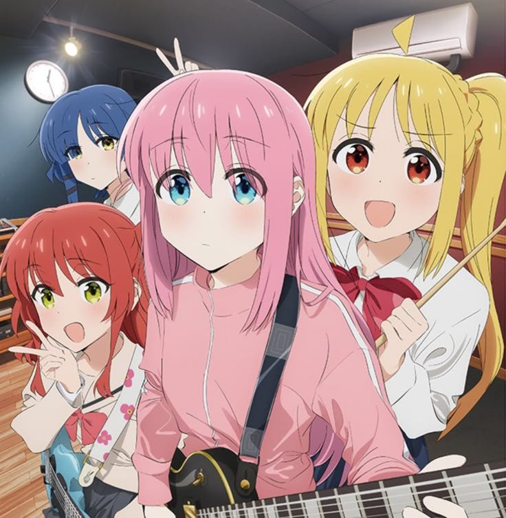 CosmicYamada's tweet photo. Oh iya, band gue itu punya empat orang member. Ada Bocchi-chan si Gitaris, Nijika-chan si drummer sama Kita-chan si gitaris sekaligus vokalis. 

Kami sering tampil dan latihan di STARRY, live house milik keluarga Nijika-chan dan kami juga part-time disana. Tapi tetep aja... Uan- https://t.co/iQabzaPEnq