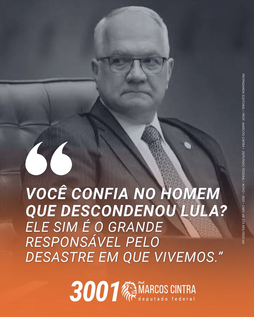 MarcosCintra's tweet photo. As decisões que anulam o peso da lei para poucos blindam o sistema enquanto a população inteira paga a conta da desordem institucional. https://t.co/rNVYpVOJat