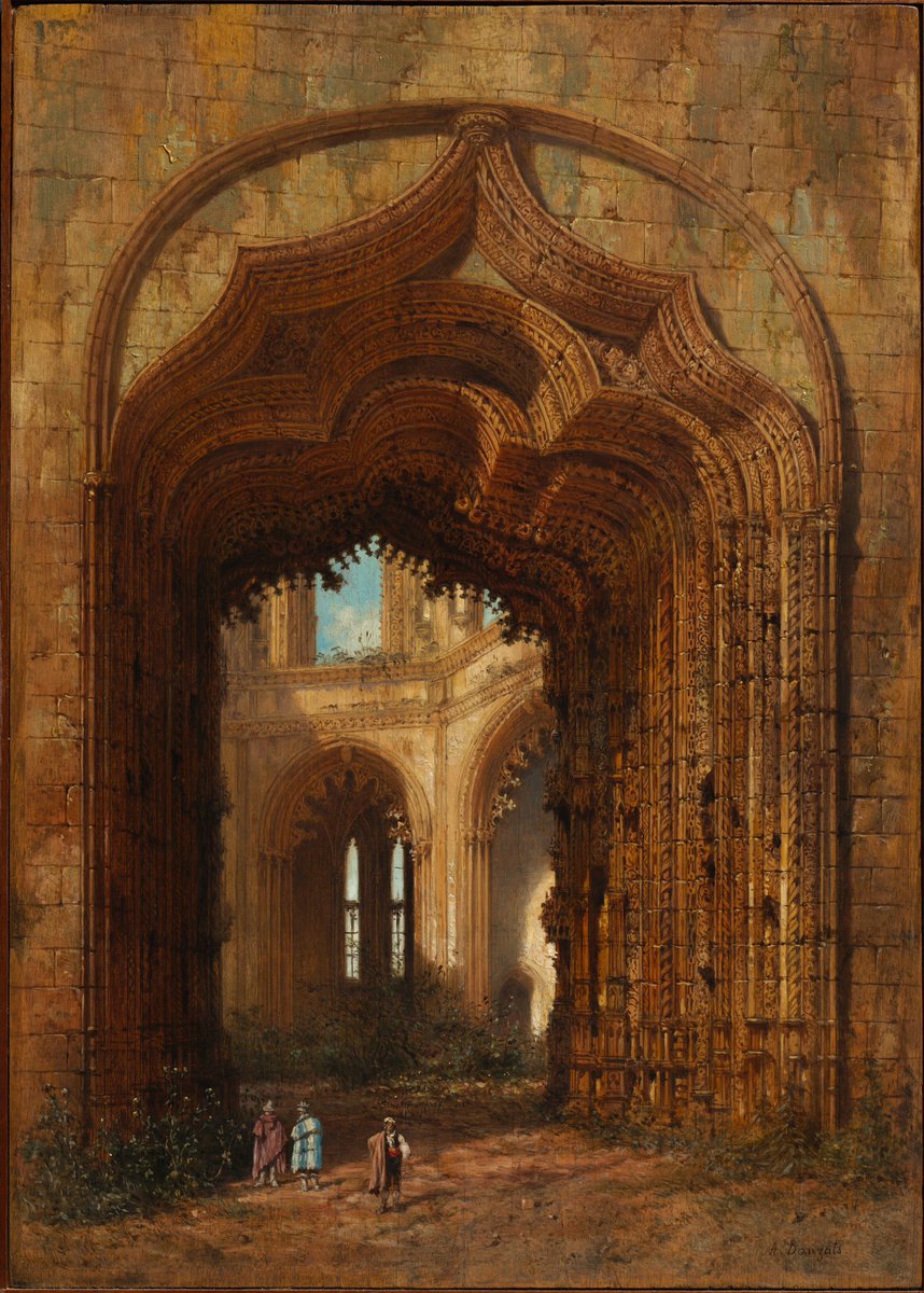 SeekAfterBeauty's tweet photo. Ruined Church (1840), by Adrien Dauzats https://t.co/ktBzBRS20i