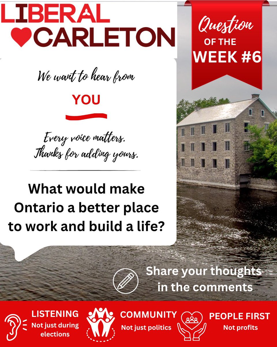 CarletonPLA's tweet photo. 👉 💬 What would make Ontario a better place to work and build a life?

💼 Better jobs?
🏠 Affordable housing?
🛒 Lower everyday costs?
📍 More opportunities close to home?
💬 Something else?

We want to hear from YOU. ❤️

https://t.co/CA1Rt0asyS

#Carleton #onpoli https://t.co/G2xuWcqgze