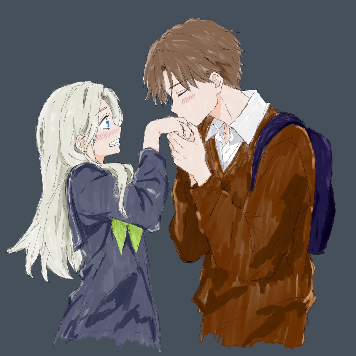 SHlJUUNl's tweet photo. Taira and Azuma🖤🖤

The new episode was so good that I had to make something… it didn’t turn out great, the hands are especially not great (I’m not good at drawing hands)… but I’m really tired lol… I hope it makes at least a few people happy to see this!

#正反対な君と僕 https://t.co/MaxE3nYDMy